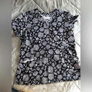 White Cross Large Scrub top, gently worn